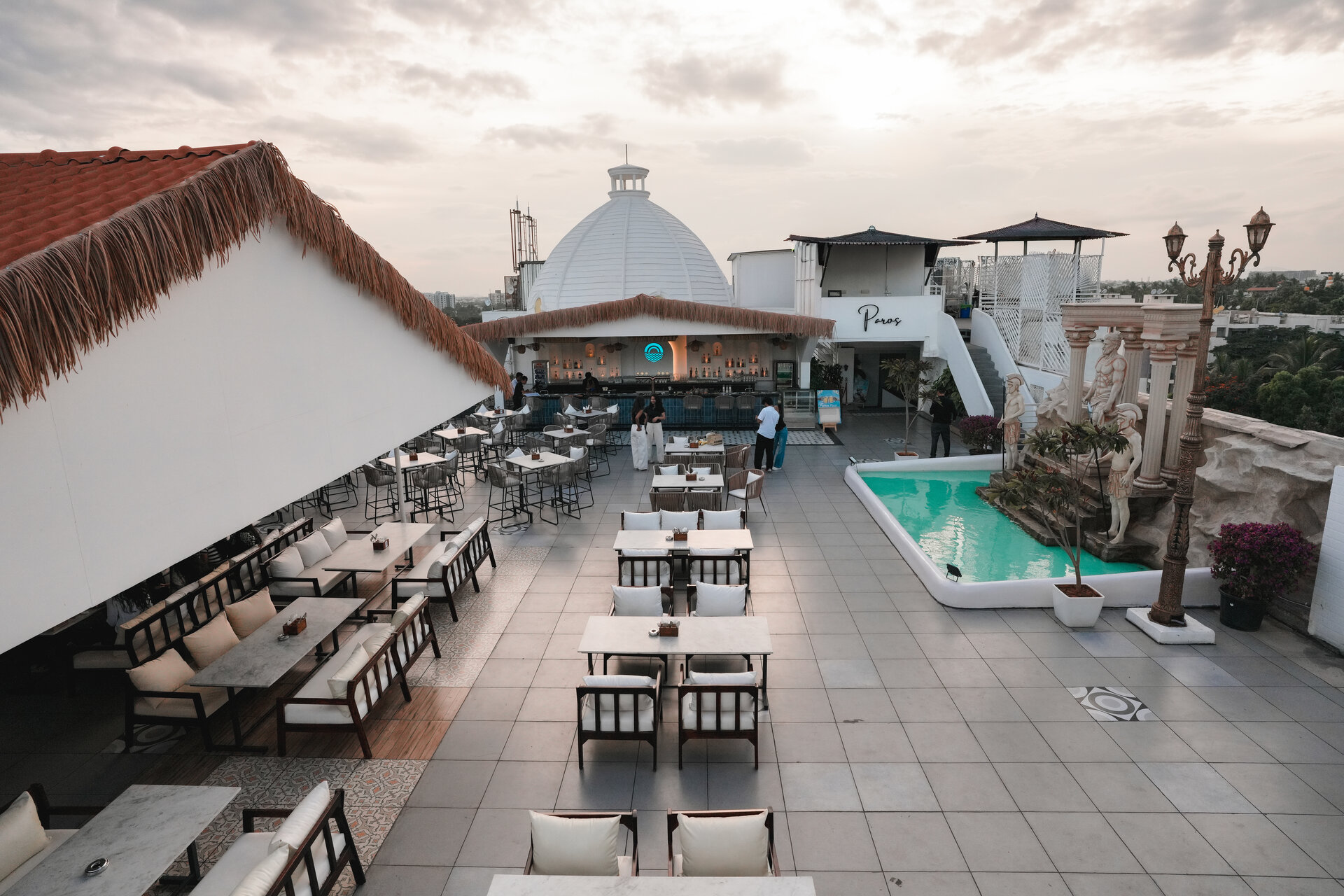 Paros Brewery rooftop view